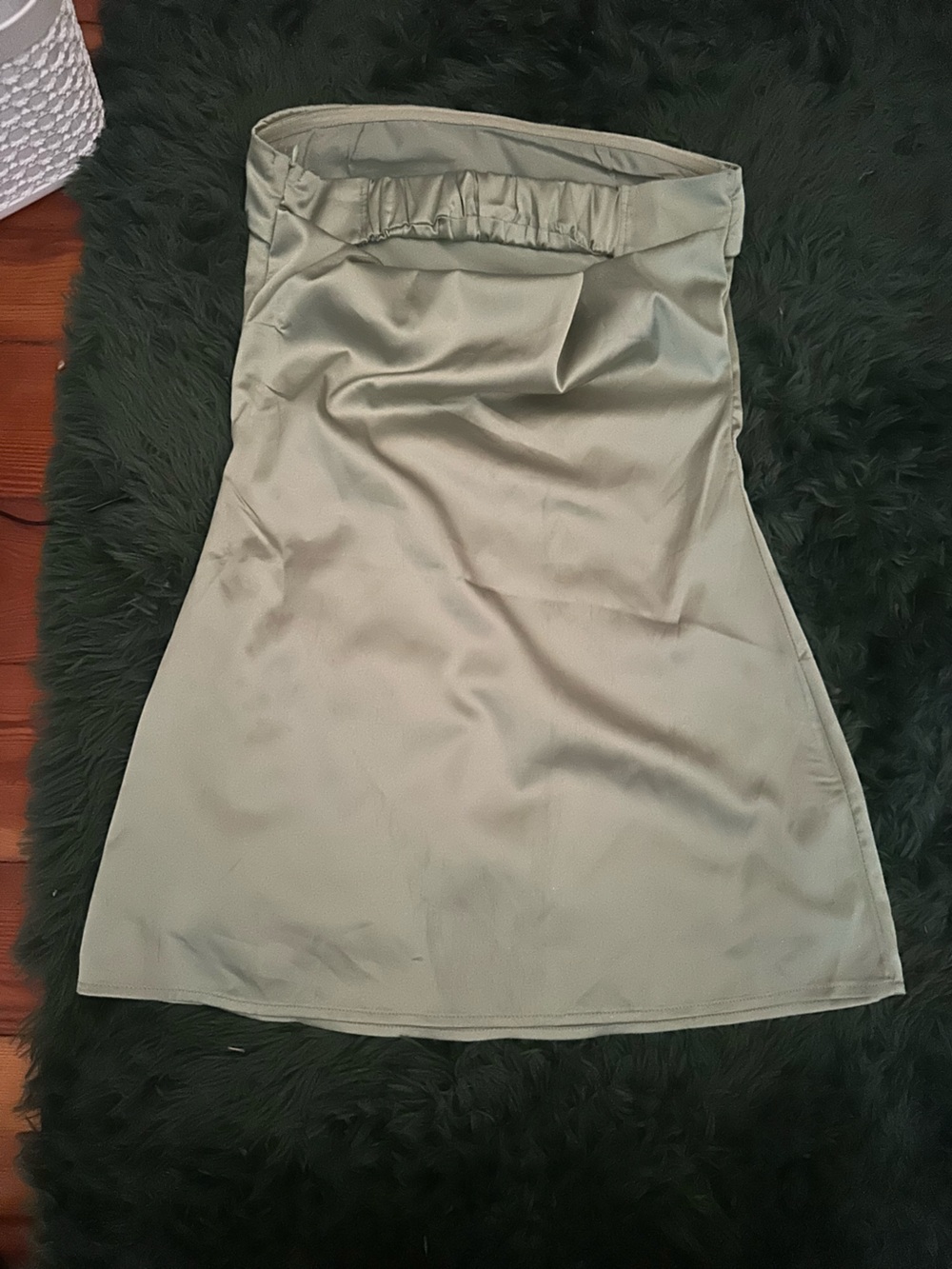 3/$25 ✨ Sage Satin Strapless Longline Tube Top Y2K XXS XS
